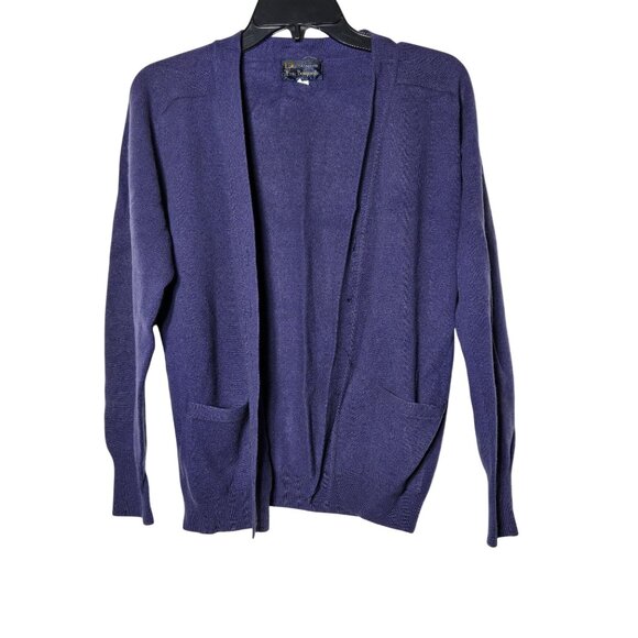 Eric Bompard Women 100% Cashmere Purple Cardigan Sweater Size Medium Winter Cozy - Picture 1 of 11